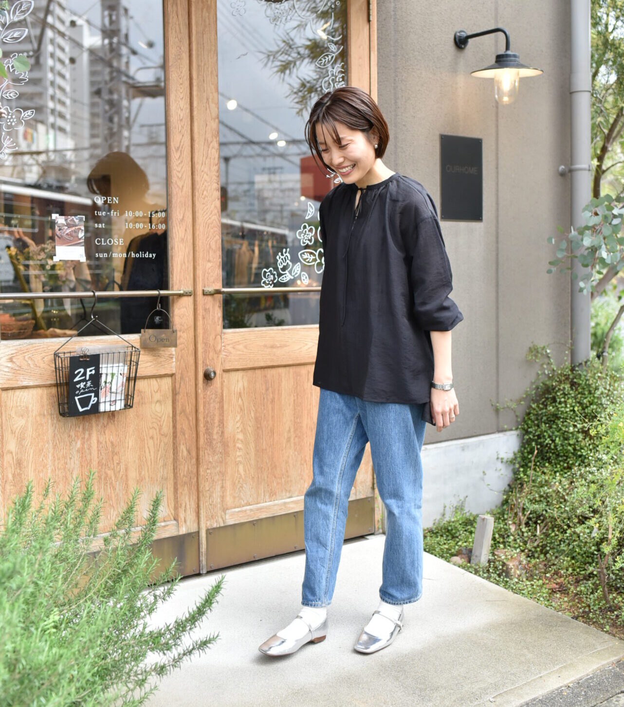 柔らかな透け感、リボンギャザーブラウス – OURHOME