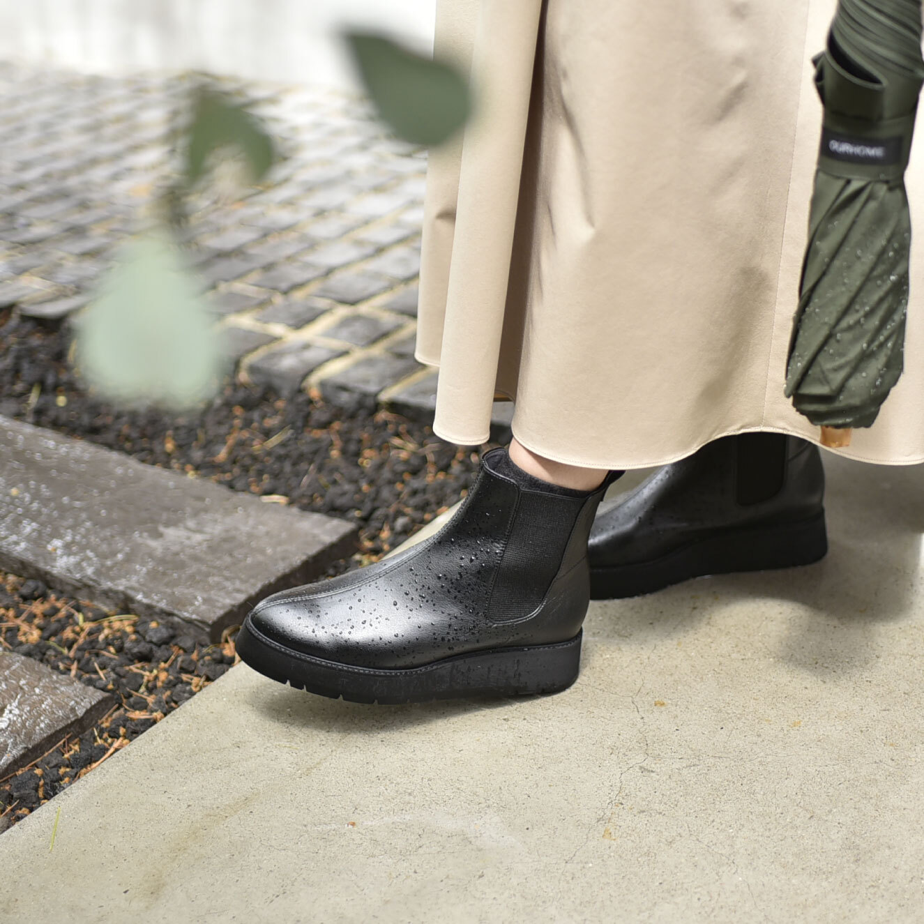 防水ショートブーツ レインブーツ兼用 軽くて歩きやすい 秋冬コーデにも合うレディースブーツ