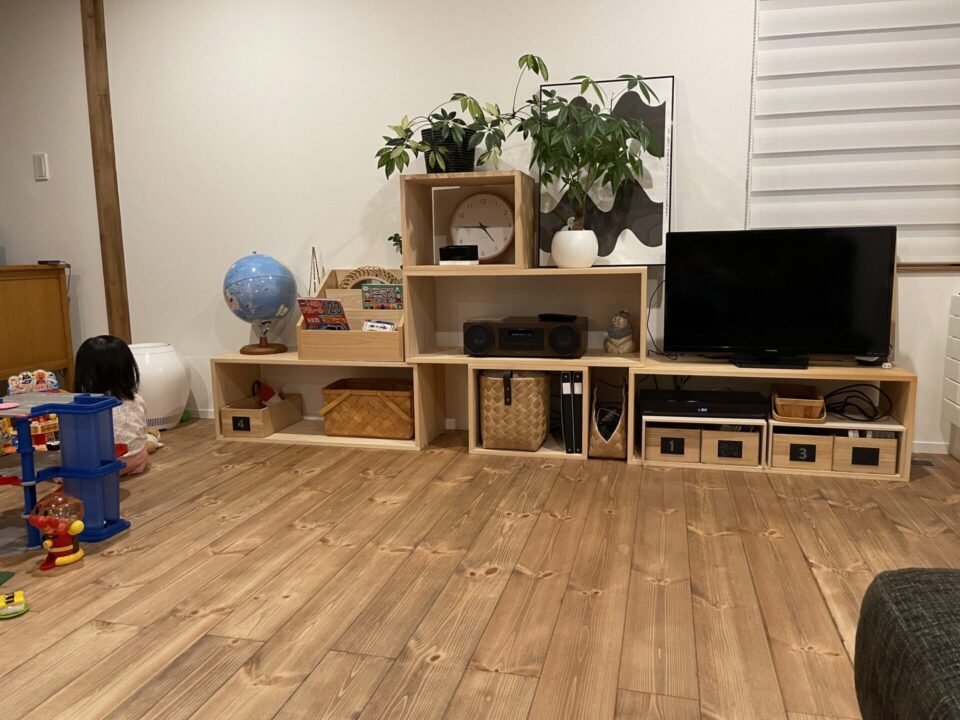 国産ひのきのオープボックス,テレビボード