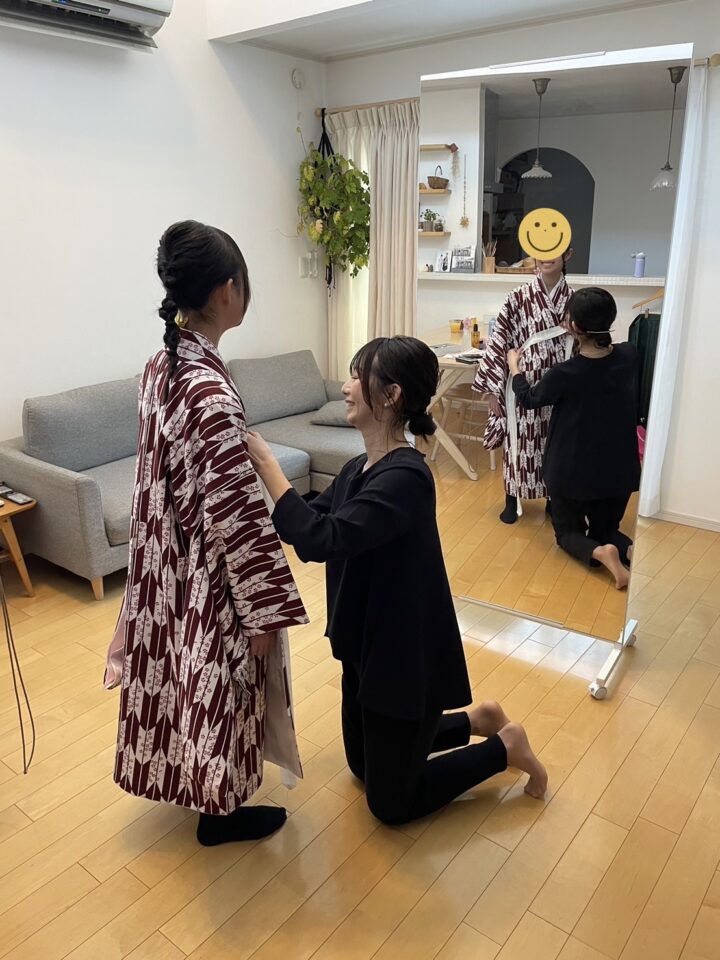 長女の卒業式、袴の着付けをするときもセットアップが大活躍◎